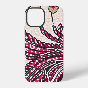 Funda Para iPhone 12 Un diseño paisajístico decorativo con un rojo inte