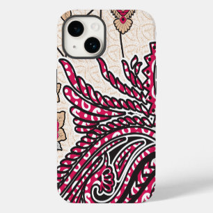 Funda Para iPhone 14 Un diseño paisajístico decorativo con un rojo inte
