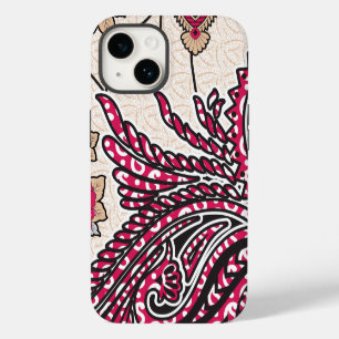 Funda Para iPhone 14 Un diseño paisajístico decorativo con un rojo inte
