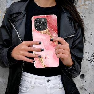 Funda Para iPhone 16 Pro Un fondo de mármol rosa lujoso