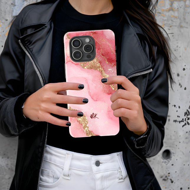 Funda Para iPhone Un fondo de mármol rosa lujoso (Subido por el creador)
