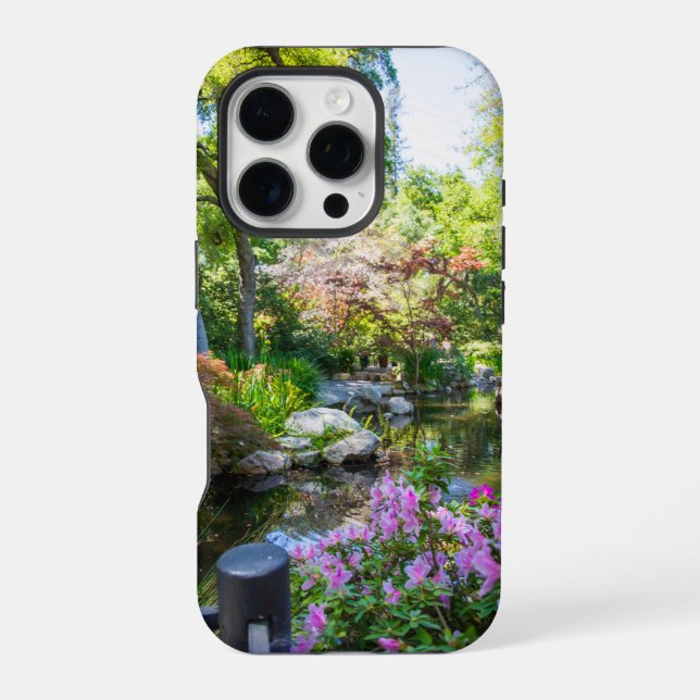 Funda Para iPhone un hermoso paisaje primaveral en el jardín (Reverso )