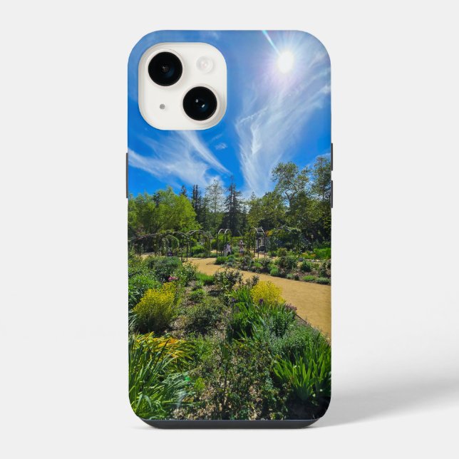 Funda Para iPhone un hermoso paisaje primaveral en el jardín (Reverso )