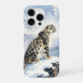 Funda Para iPhone 16 Pro Un leopardo de las nieves en pico nevado