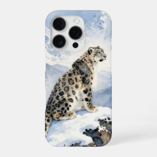 Funda Para iPhone 16 Pro Un leopardo de las nieves en pico nevado