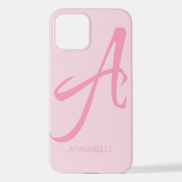 Funda Para iPhone 12 Un monograma rosa personalizado