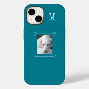 Funda Para iPhone 14 Un solo perro fotográfico verde Verde azulado inic