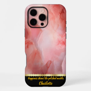 Funda Para iPhone 16 Pro Max Un suave baile de suave textura de mármol rosa