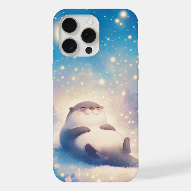 Funda Para iPhone Una Noche Estrellada de Nutria (Reverso )