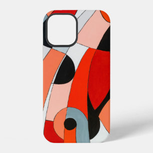 Funda Para iPhone 12 Una pintura abstracta de formas negras, blancas y 