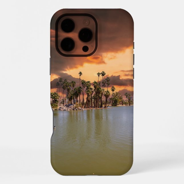 Funda Para iPhone una puesta de sol dramática en Encanto Park (Reverso )