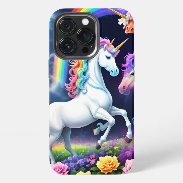 Funda Para iPhone Unicornio Arcoíris Uno (Reverso )