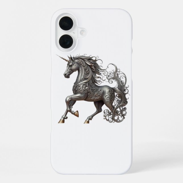 FUNDA PARA iPhone UNICORNIO DE PLATA (Reverso )