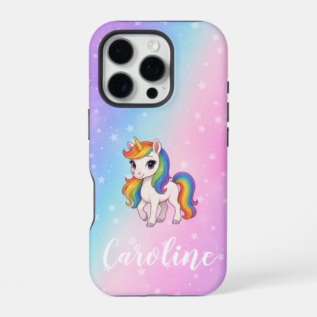 Funda Para iPhone unicornio mágico colorido (Reverso )