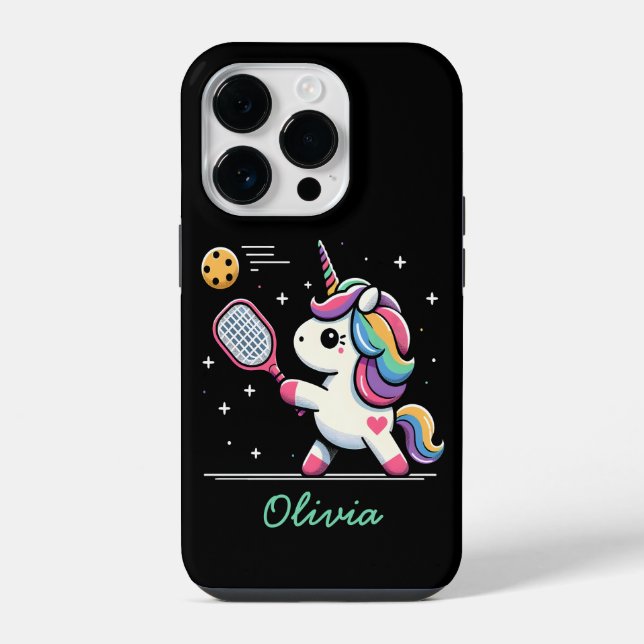 Funda Para iPhone Unicornio Mágico de Pickleball - Jugador Divertido (Reverso )