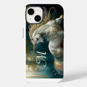 Funda Para iPhone 14 Unicornio mágico majestuoso con monograma