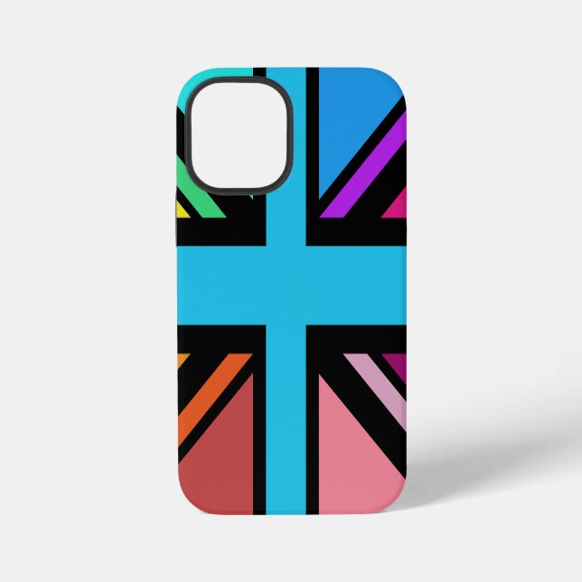 Funda Para iPhone Unión Jack/Bandera Multicolorizado+Diseño Negro (Reverso )