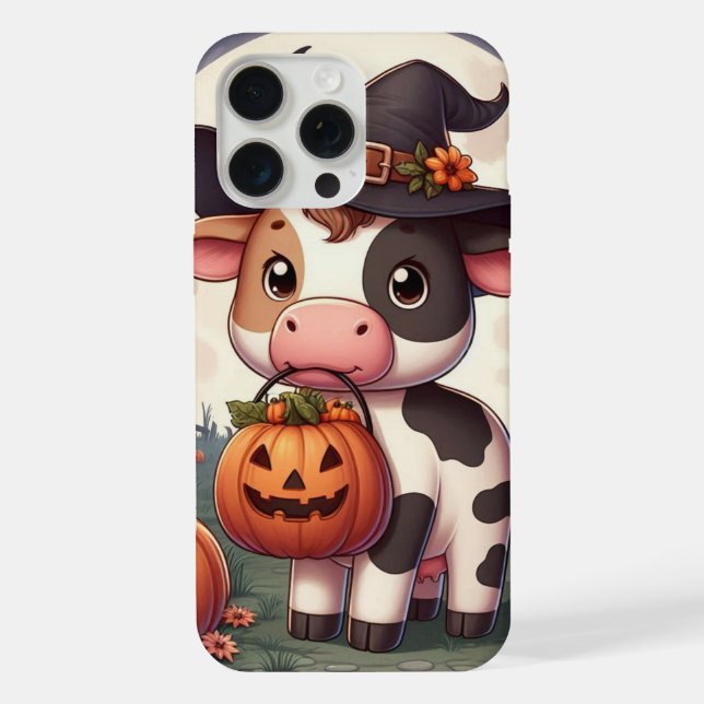 Funda Para iPhone Vaca de bruja de Halloween (Reverso )