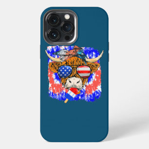 Funda Para iPhone 13 Pro Max Vaca de las Tierras Altas de EE. UU. Gafas de Hela