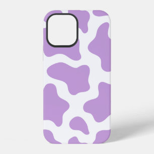 Funda Para iPhone 12 vaca estampada kawaii morado pastel