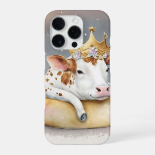 Funda Para iPhone 16 Pro Vaca Real Soñando en Trono de Queso