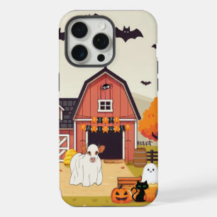 Vaca y granja lindas de Halloween