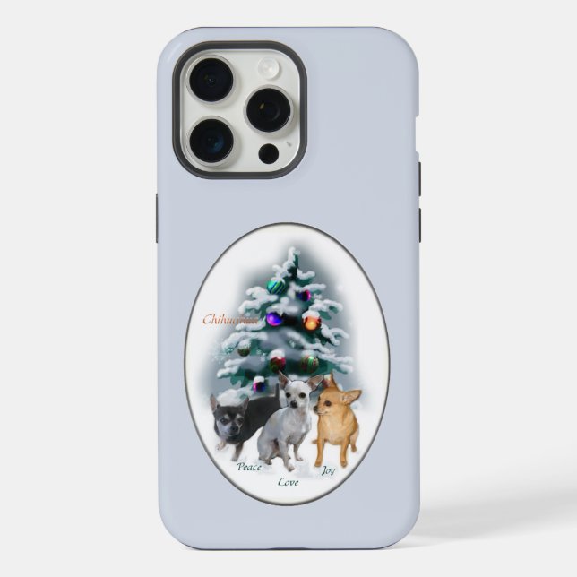 Funda Para iPhone Vacaciones de los Navidades Chihuahua Cute Blue (Reverso )