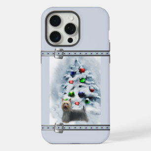 Vacaciones de Navidades Silky Terrier Cute Blue