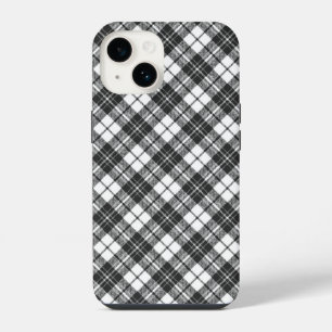 Funda Para iPhone 14 Vacaciones de patrón de tartán Navidad negro blanc
