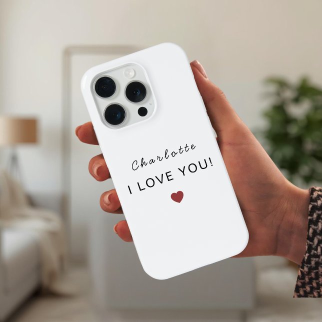 Funda Para iPhone Valentín Personalizado Moderno – Te Amo (Subido por el creador)