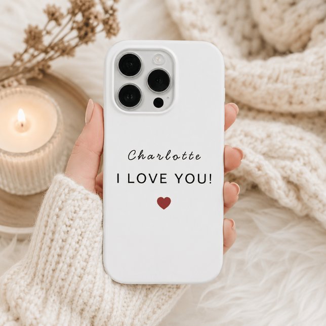 Funda Para iPhone Valentín Personalizado Moderno – Te Amo (Subido por el creador)