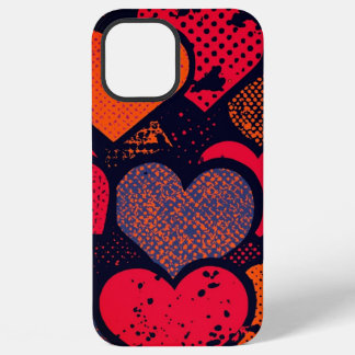 Funda Para iPhone 12 Pro Max Valentine’s Day Heart Pattern – Retro Pop Art
