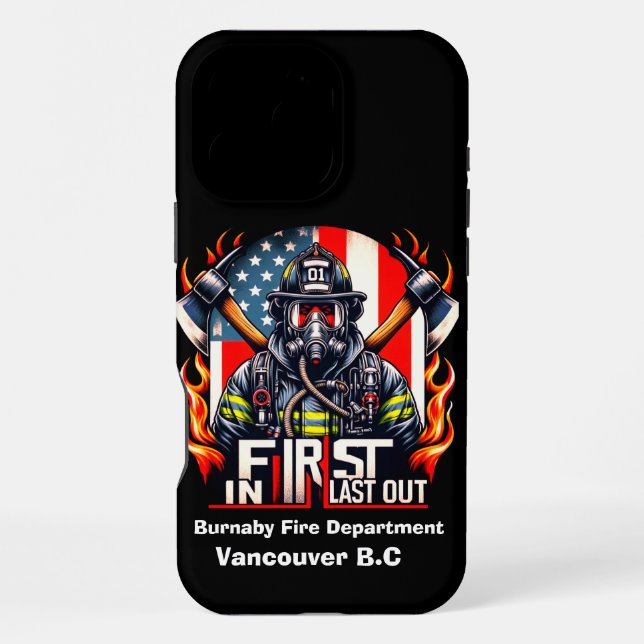 Funda Para iPhone Valiente bombero listo (Reverso )