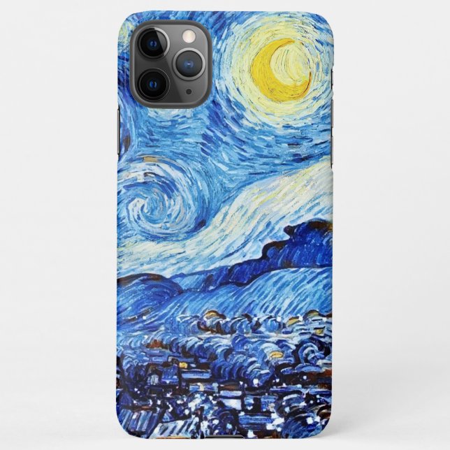 Funda Para iPhone Van Gogh - La noche estrellada - Navidades blancos (Reverso)