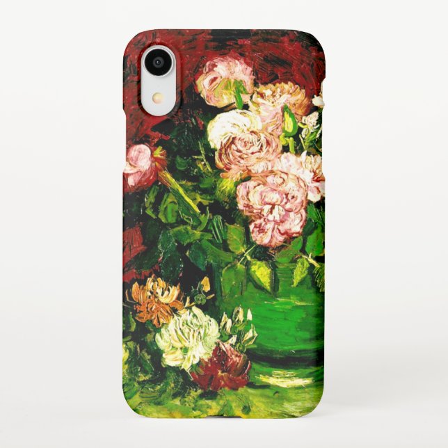 Funda Para iPhone Van Gogh Peonies y Rosas (Reverso)