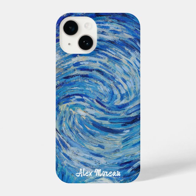 Funda Para iPhone Van Gogh Swirling Blue Sky - Personalizable (Reverso )