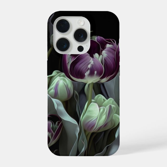 Funda Para iPhone Van Gogh Tulips, Deep purple fanciful garden (Reverso )