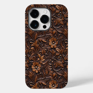 Funda Para iPhone 14 Pro Vaquera Occidental Bohemiana Floral Marrón