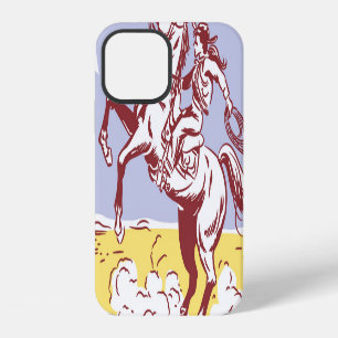 Funda Para iPhone 12 Vaquera salvaje del Oeste: Dibujo de líneas antigu
