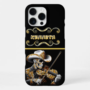 Funda Para iPhone 16 Pro Max Vaquero Esqueleto Tocando El Violín
