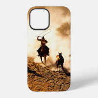 Vaqueros persiguiendo caballos salvajes. enlazando