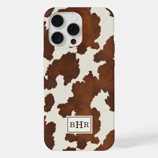 Funda Para iPhone Vaqueta de cuero de vaca monogramada (Reverso )