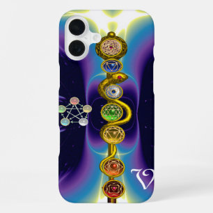 FUNDA PARA iPhone 16 PLUS VARA DE ASCLEPIO 7 CHAKRAS, YOGA, ENERGÍA ESPIRITU
