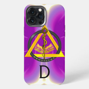 FUNDA PARA iPhone 13 PRO MAX VARA DE ASCLEPIO DENTISTA ODONTOLOGÍA MONOGRAMA