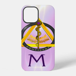 FUNDA PARA iPhone 12 VARA DE ASCLEPIO DENTISTA ODONTOLOGÍA MONOGRAMA