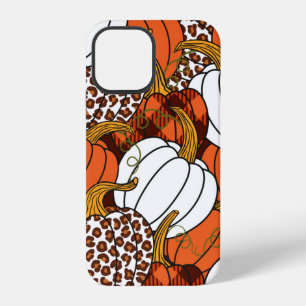 Funda Para iPhone 12 Varias calabazas. Leopardo, naranja, blanca y beig