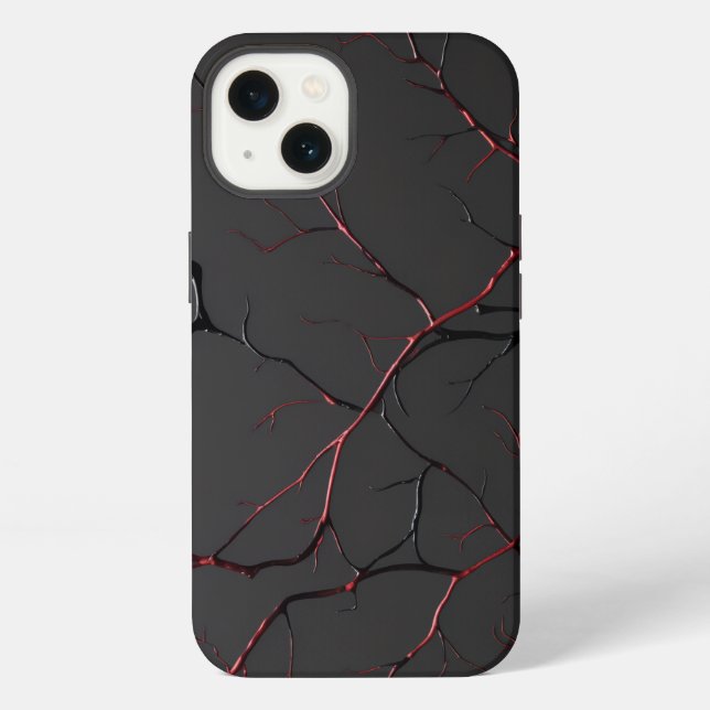 Funda Para iPhone Venas negras y rojas (Reverso )