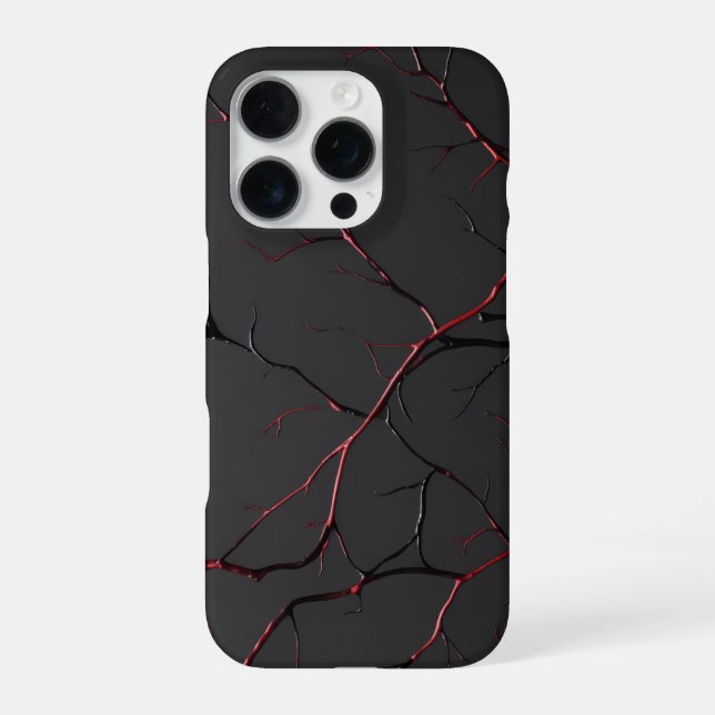 Funda Para iPhone Venas negras y rojas (Reverso)