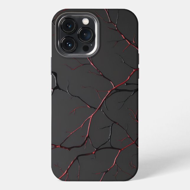 Funda Para iPhone Venas negras y rojas (Reverso )