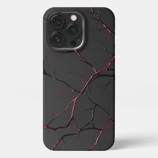 Funda Para iPhone Venas negras y rojas (Reverso)